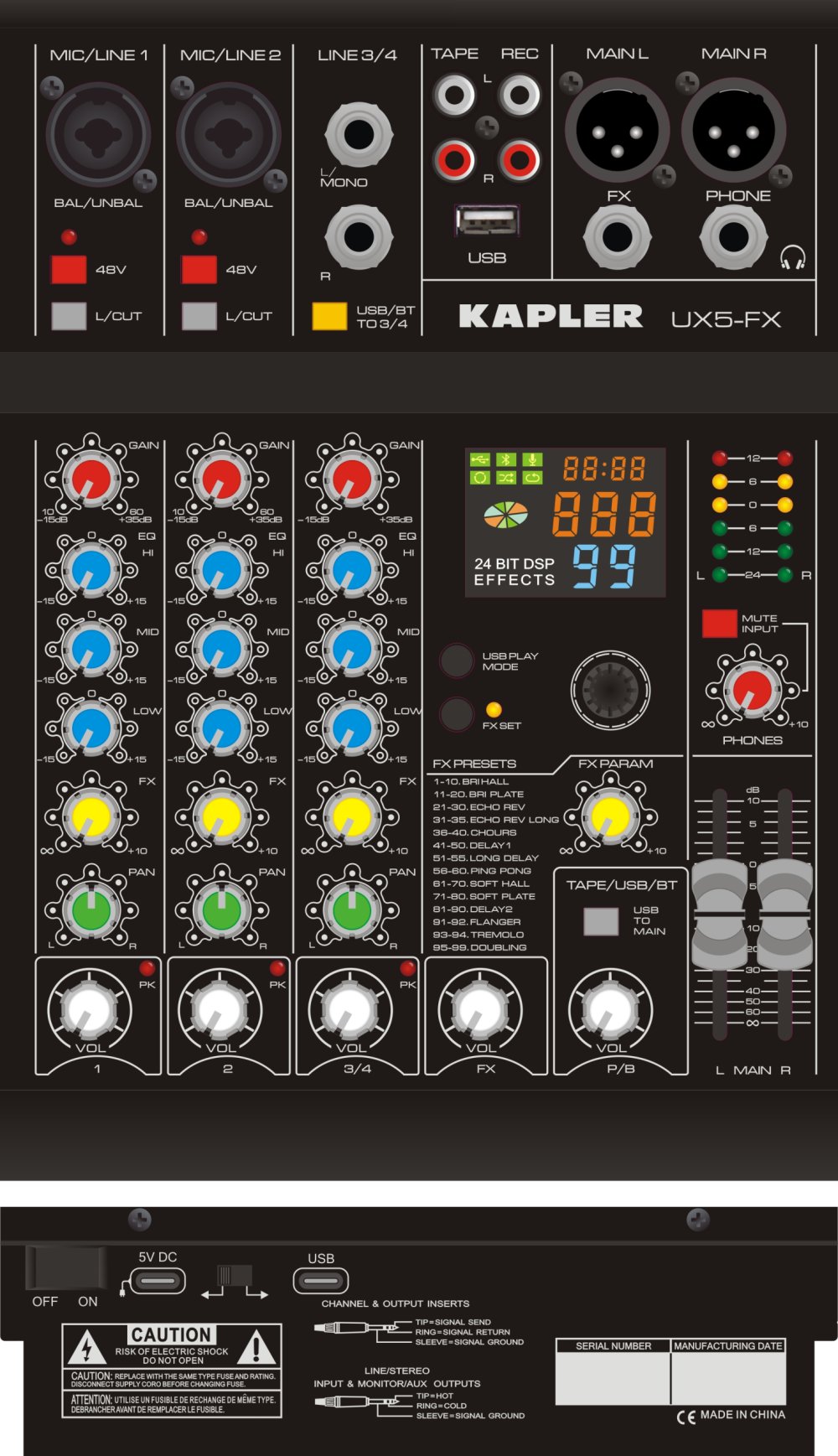מיקסר אומנים עם בלוטוס Kapler UX5-FX — תמונה 2